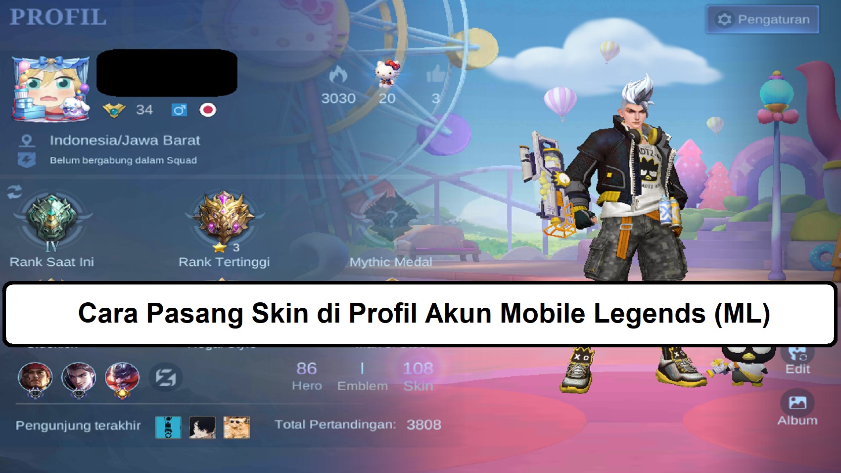 Cara Pasang Skin Di Profil Akun Mobile Legends Ml Esportsku