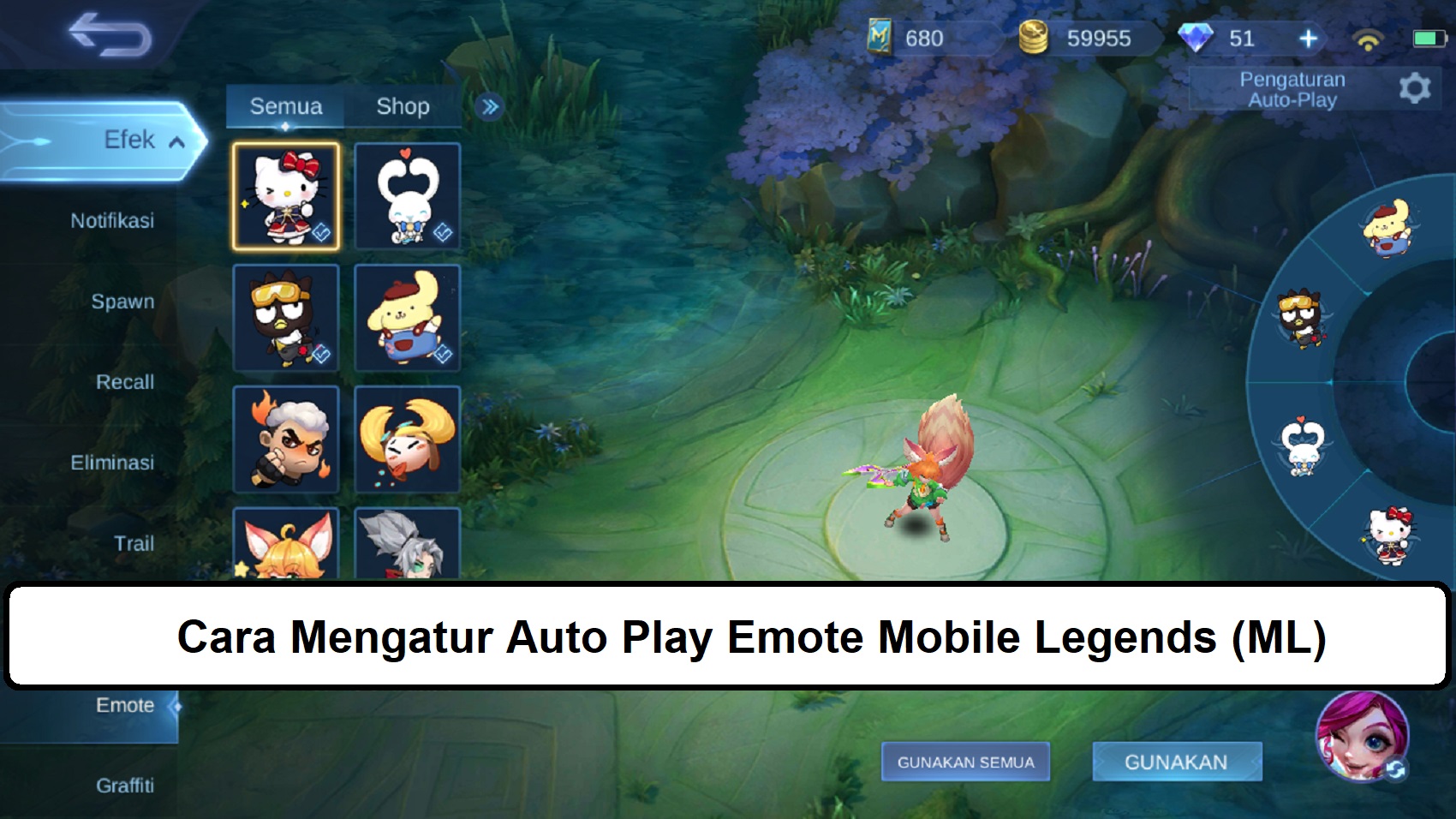 Cara Mengatur Auto Play Emote Mobile Legends (ML) Esportsku