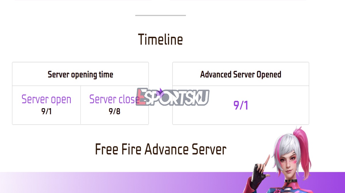 Kapan Advanced Server September 2022 Free Fire (FF)? Esportsku