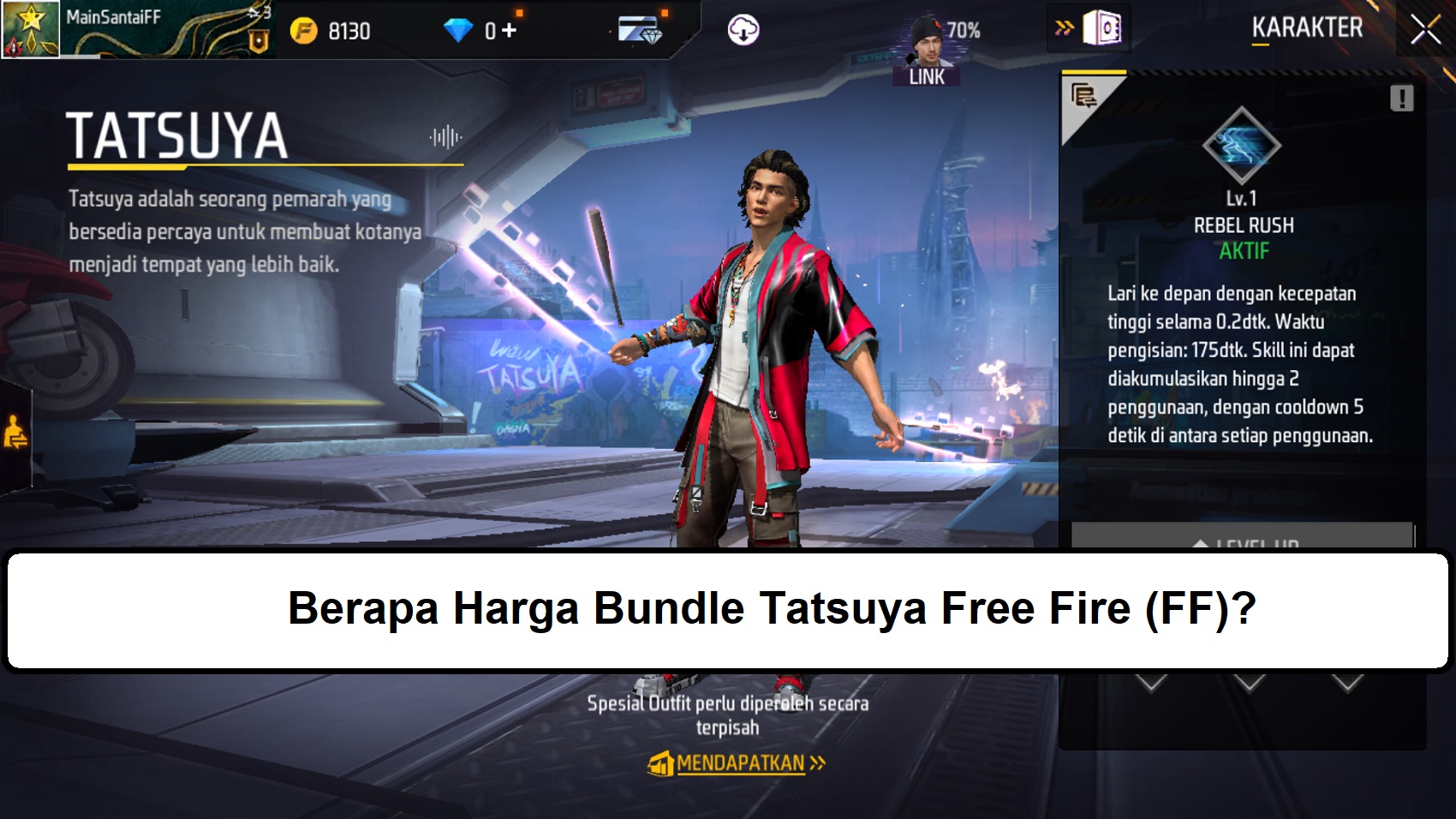 Berapa Harga Bundle Tatsuya Free Fire (FF)? Esportsku