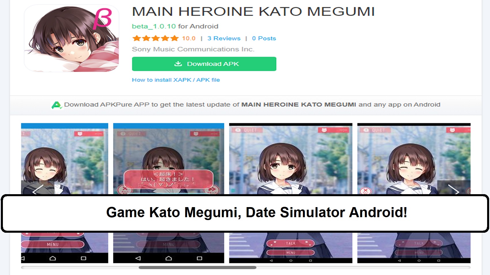 Game Kato Megumi, Date Simulator Android! – Esportsku