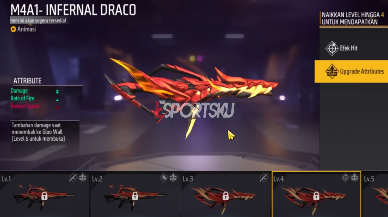 7 Level Evolution Gun M4A1 FF, Infernal Draco Free Fire! – Esportsku