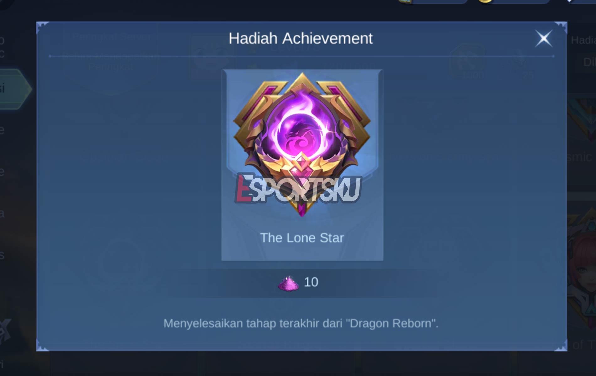 Achievement The Lone Star ML, Event Khusus Mobile Legends! Esportsku