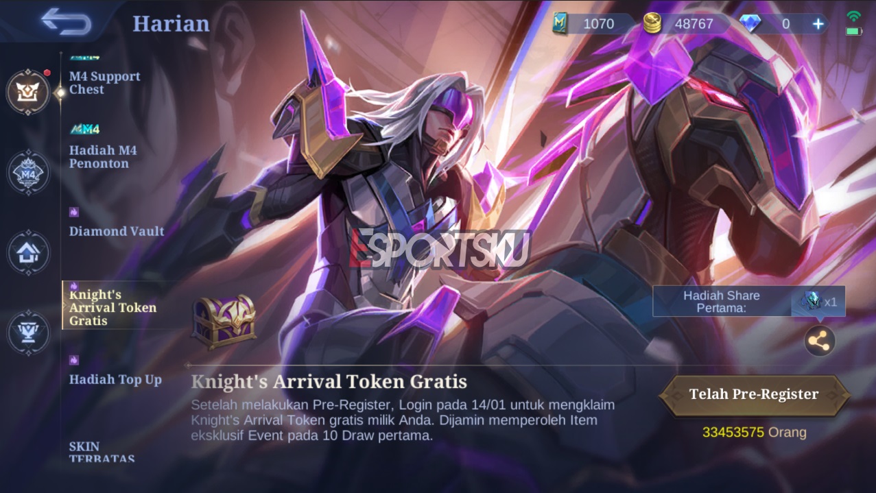 how to get new arrival token on mobile legends