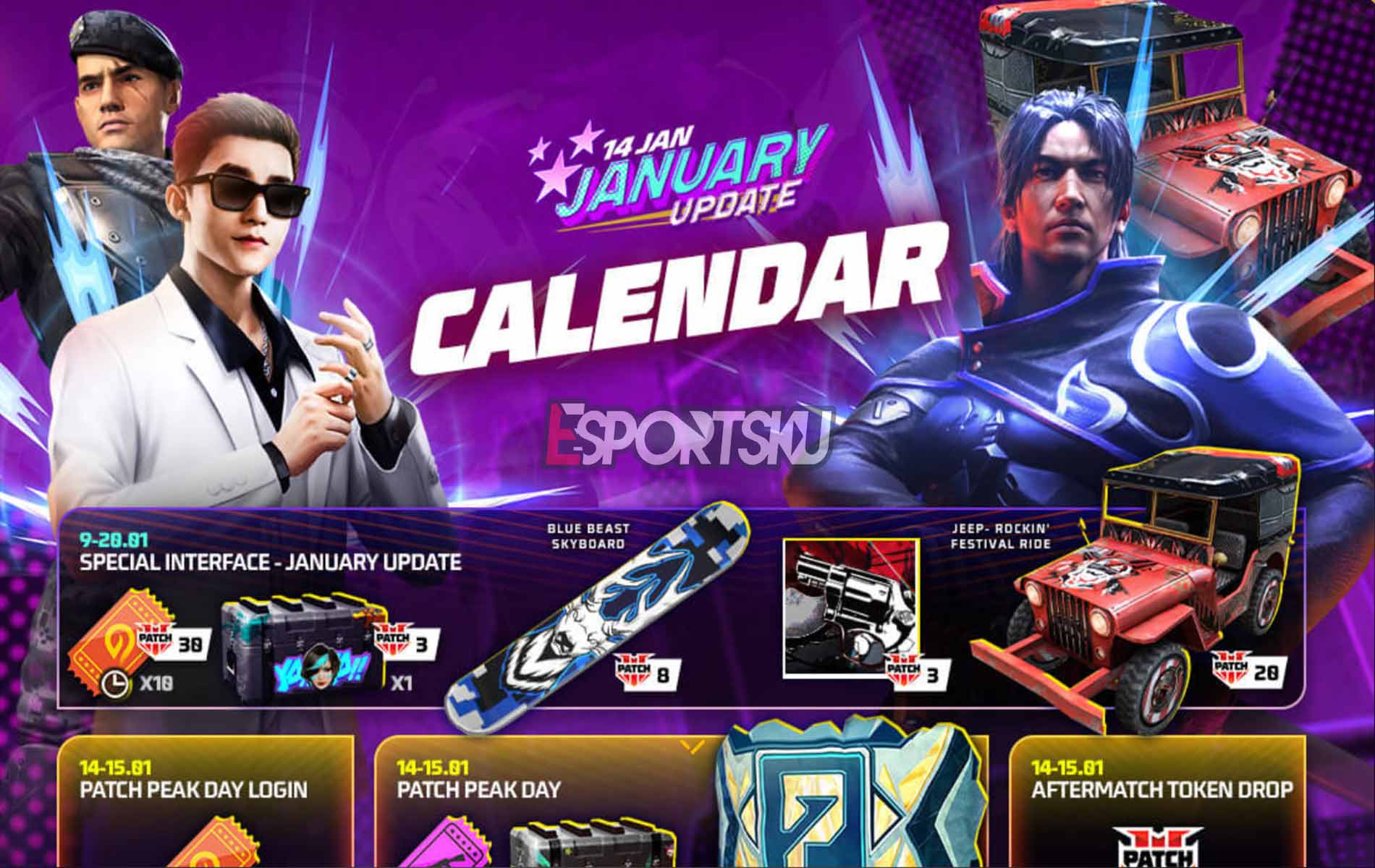 Jadwal Event January Update 2023 Free Fire (FF) Esportsku