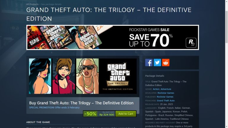 Rilis Di Steam Ini Harga Game GTA The Trilogy – Esportsku