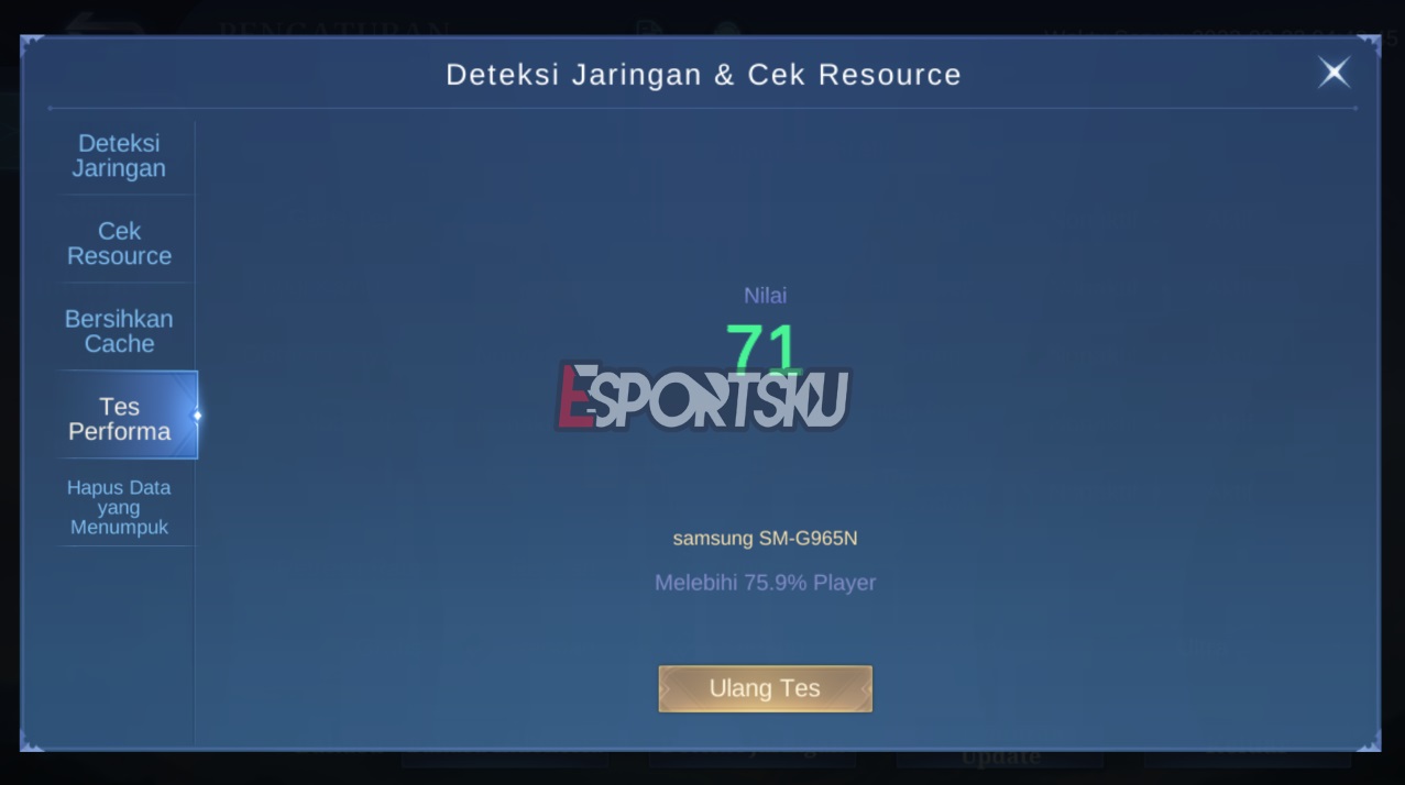 How to Test Smartphone Performance Mobile Legends (ML) Esports