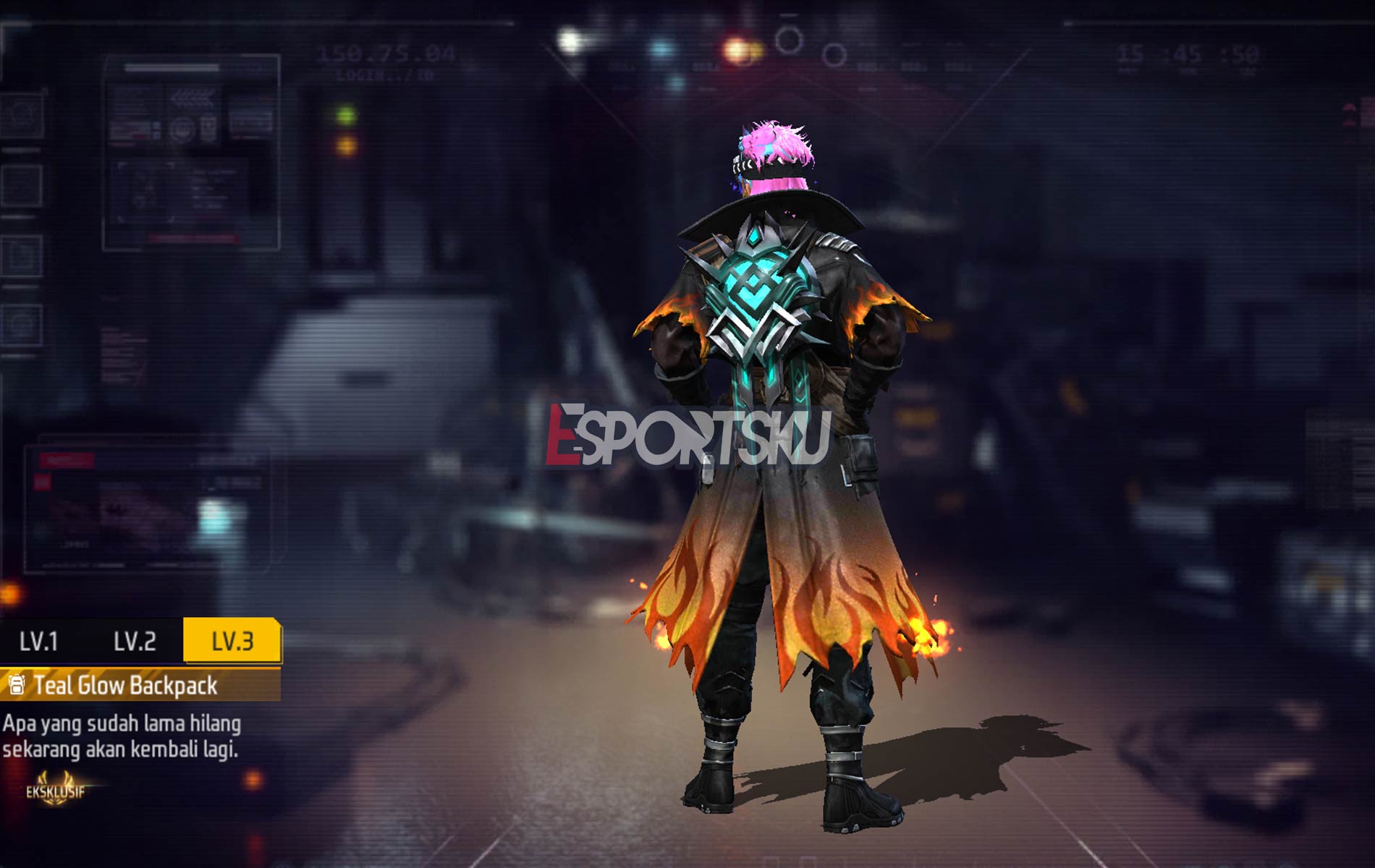 Cara Dapatkan Backpack Teal Glow Free Fire (FF) Esportsku