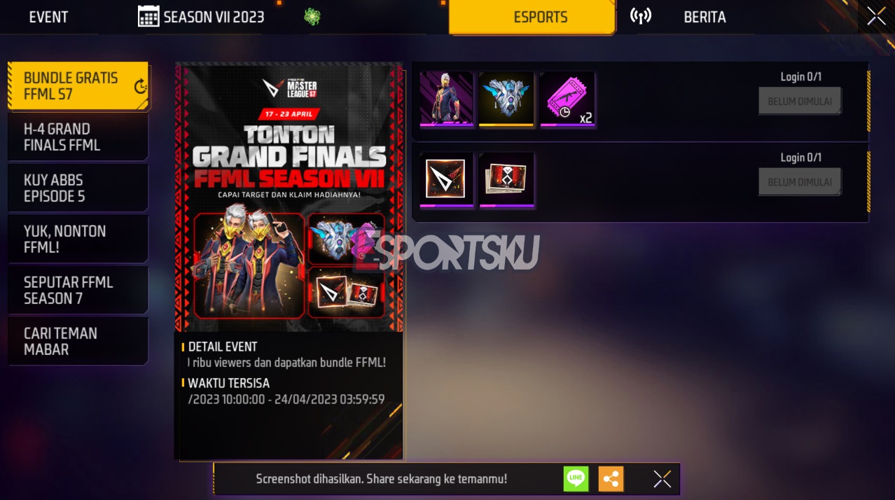 Cara Dapatkan Bundle FFML Phantom Eagle Free Fire (FF) Esportsku