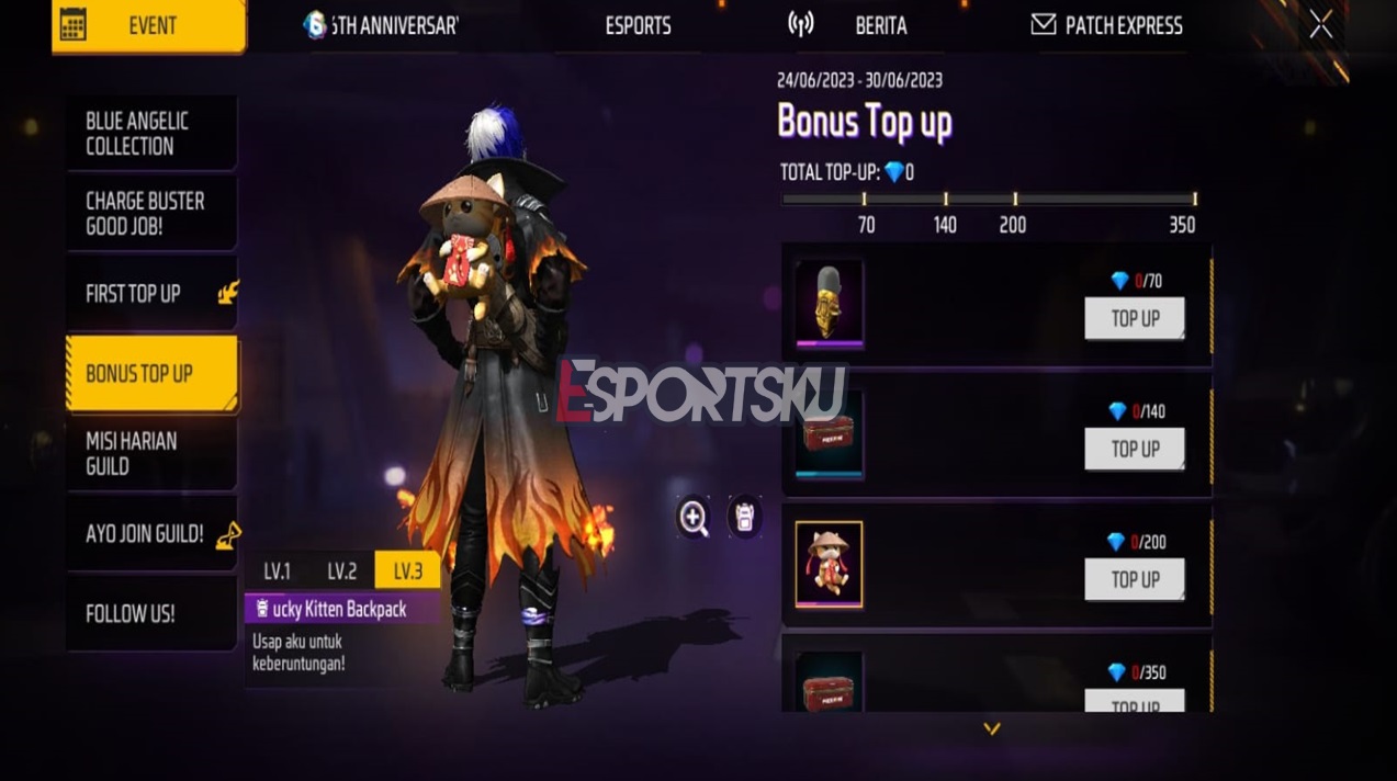 5 Ways To Get The Lucky Kitten Backpack Free Fire (FF) Esports