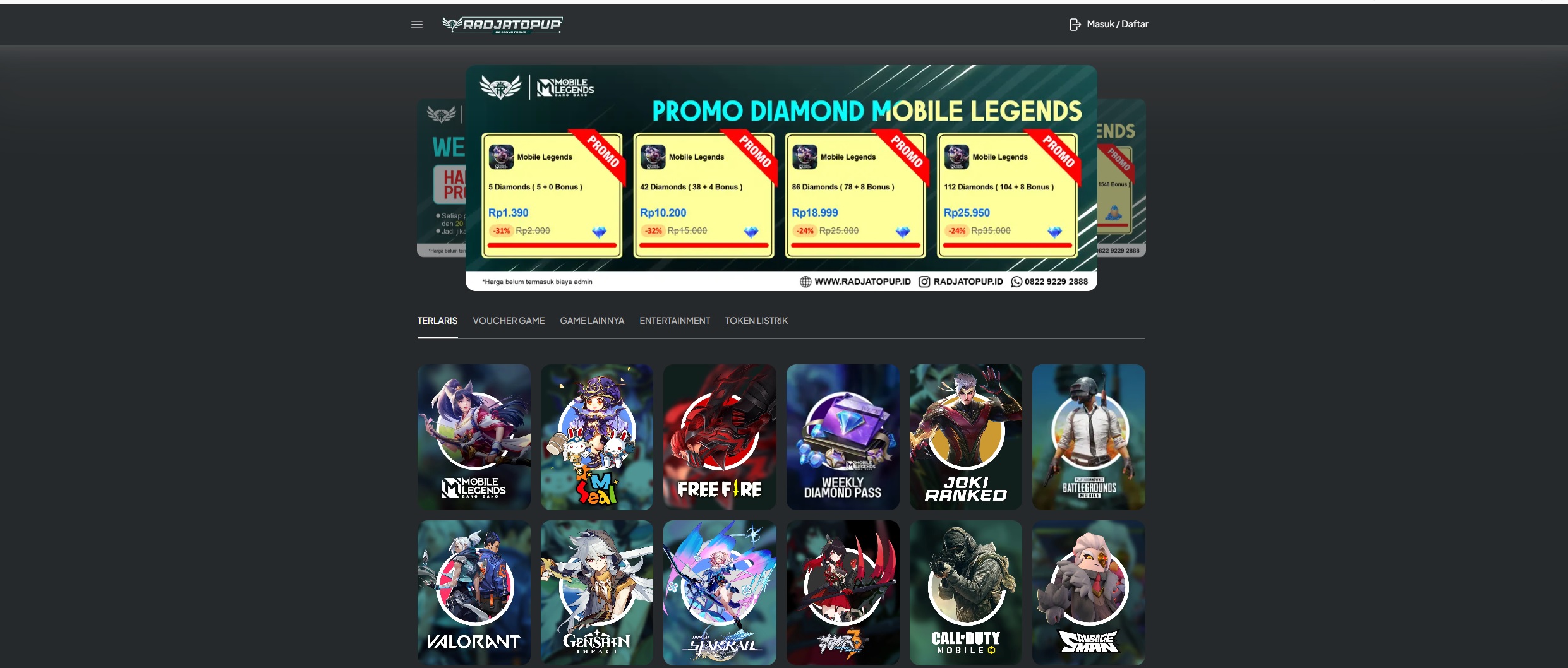 Top Up Game Terbaru dan Murah di RadjaTopUp! Esportsku