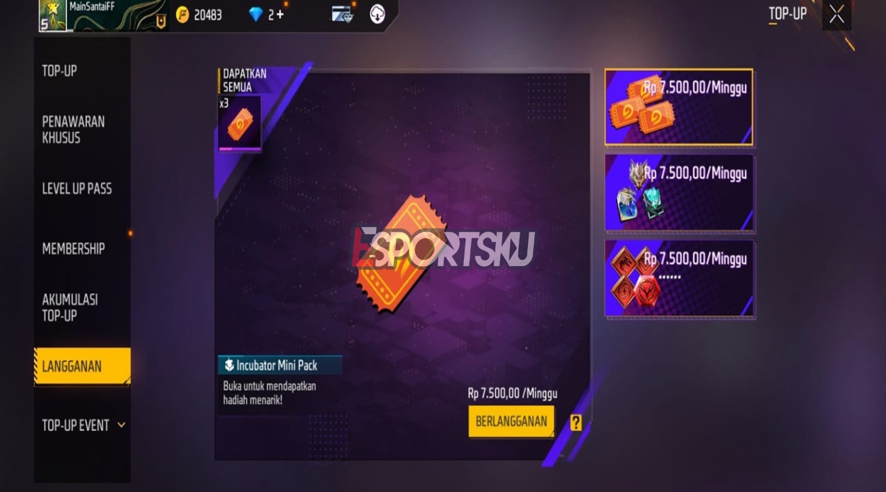 Pack Apa Ini Apa Itu Incubator Mini Pack Free Fire (FF)? – Esportsku