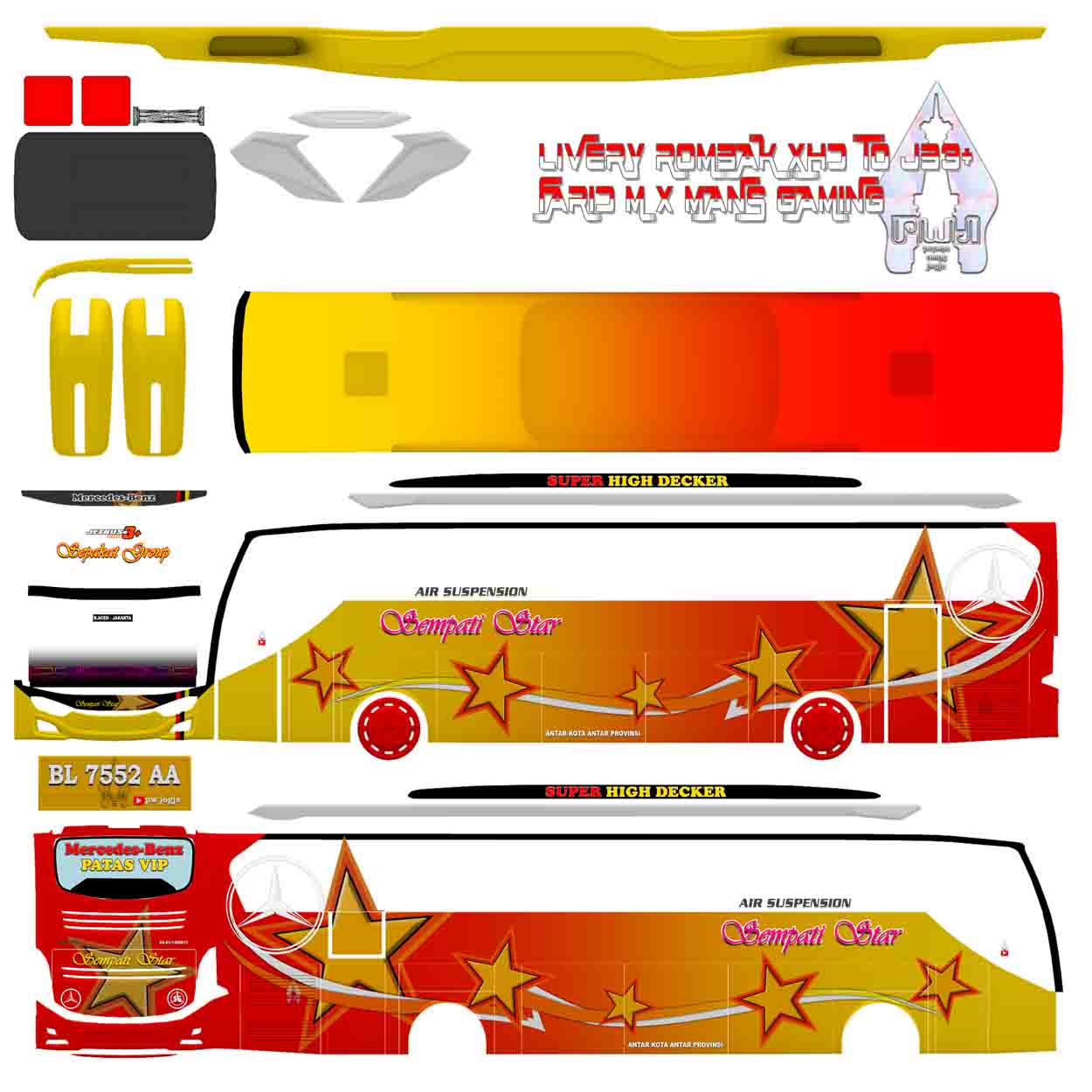 30 Livery BUSSID XHD Rombak To JB3 Cek Disini Esportsku