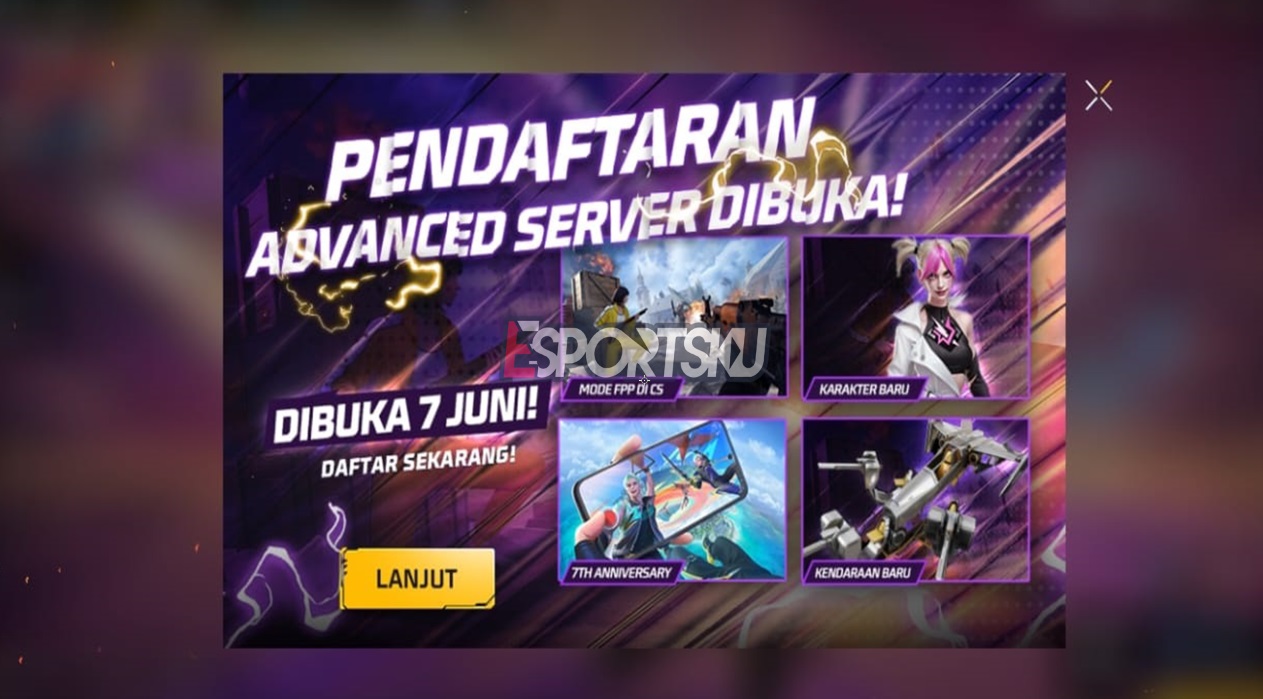 Daftar Advance Server Juni 2024 Free Fire (FF) Esportsku