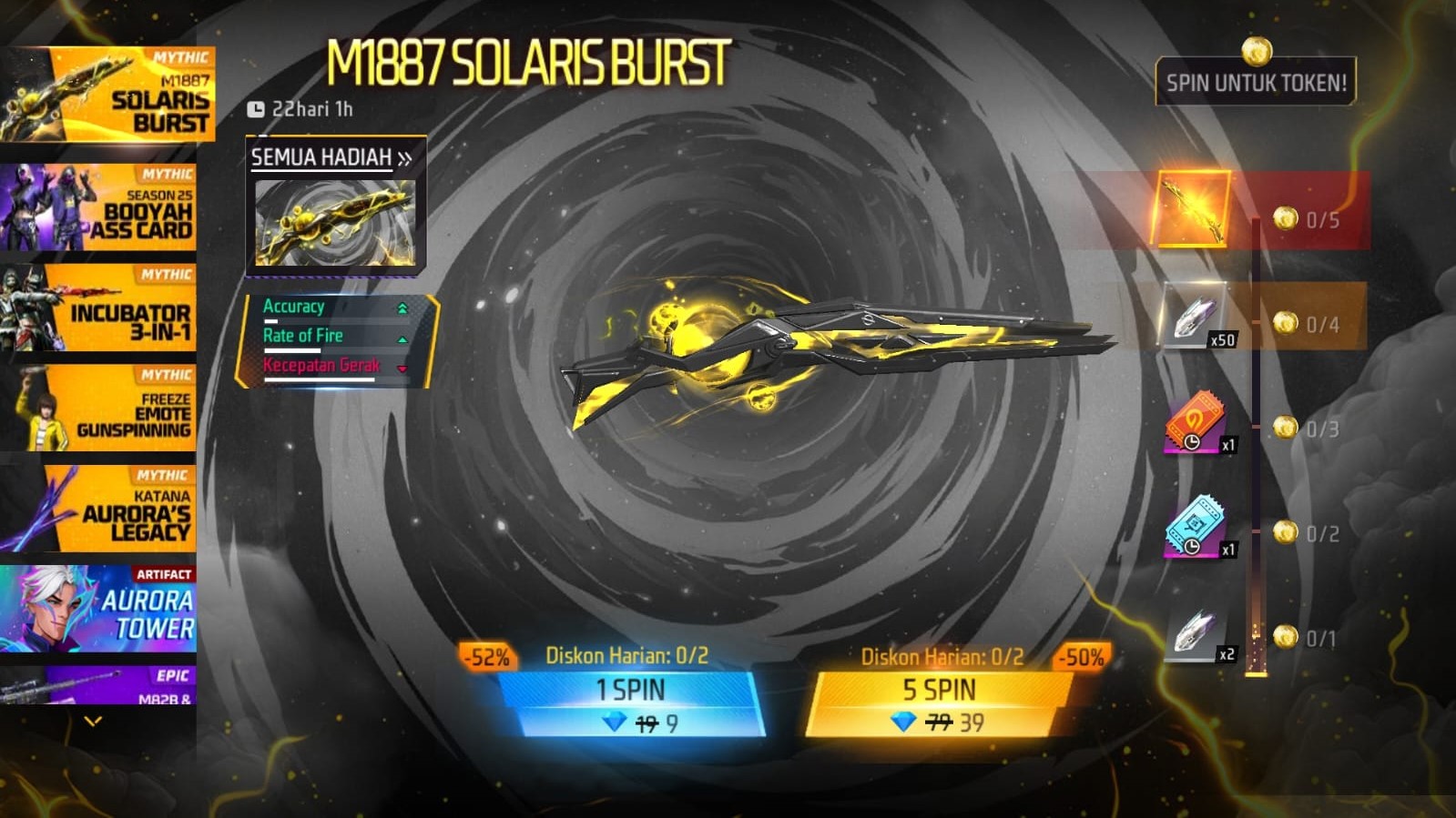 Cara Mendapatkan Skin Senjata M1887 Solaris Burst Free Fire Ff Januari 